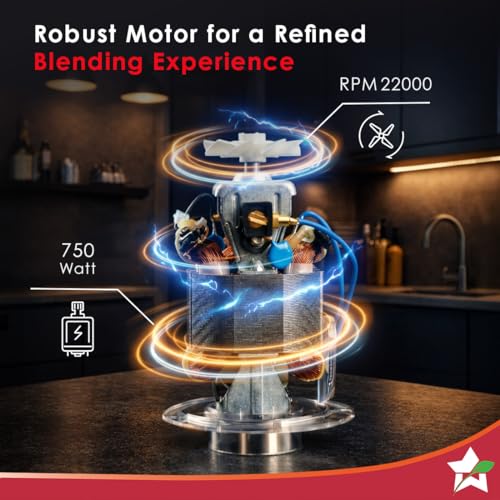 Image of Wonderchef Nutri-Blend Turbo 750W Mixer Grinder Blender Smoothie Maker, 22000 RPM, 3 Jars, Stainless-Steel Blades, Sipper Jar & Lid, 2-Yr Warranty, FREE Recipe Book by Chef Sanjeev Kapoor, Black & Red