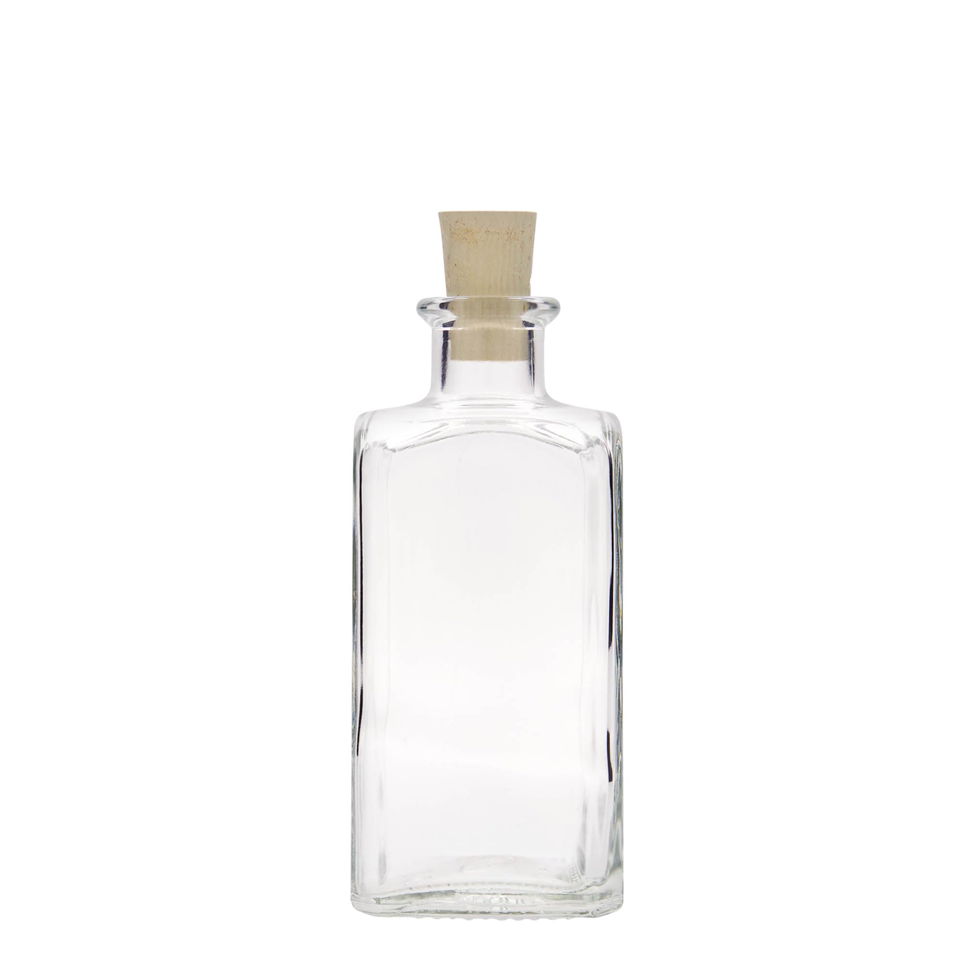Zestaw 24 szklanych butelek 250 ml Farmaceuta Carré kwadratowe z naturalnym korkiem