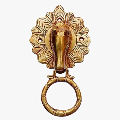 Purpledip Brass Horse Head Door Knocker Cover