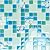 Glossy Glass Beachy Backsplash Tile Ice Crack Blue Mosaic Resin with Shell Startfish Bathroom Floor and Wall Tiles (Sample Swatch)