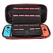 [Large Model] Carrying Case for Nintendo Switch,Leyeet 20 Game Cartridge Protective Hard Portable Travel Carry Case Fits AC Adapter Shell Pouch for Nintendo Switch Console & Accessory (Red Zipper)