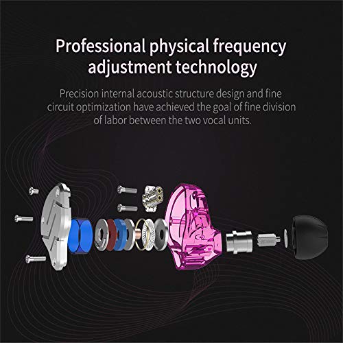 Yinyoo Kz Zsn 1Ba 1Dd Over Ear Earbuds Wired Earphones Without Microphone Hybrid Balanced Armature Driver Dynamic Drivers & 3.5Mm Audio Plug Detachable Cable(Black Without Mic) #TOP2