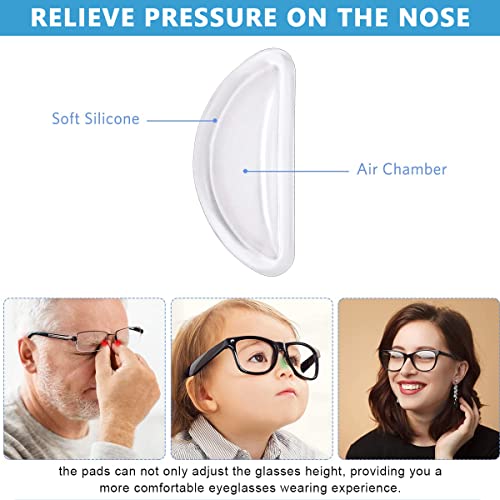 MAYCREATE® 12 Pairs Adhesive Eyeglasses Nose Pads, D Shape Stickon