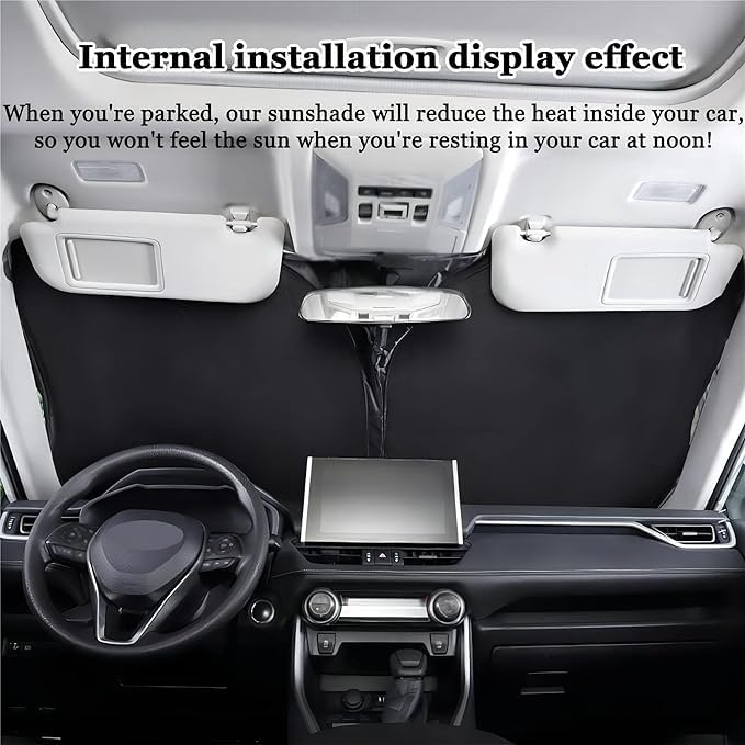 Parasole Parabrezza Auto per Infiniti QX60 2014-2023, Visiera Parasole, Protezione Solare, Protezione UV, Isolamento Termico, Sunshades,2PCS Front