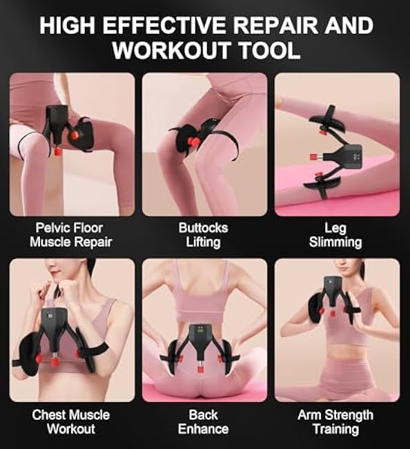 Thigh Master Hip Trainer Kegel Exerciser - Pelvic Floor & Inner Thigh Exercise Device - 77LBS Adjustable Leg Workout Equipment for Home Gym