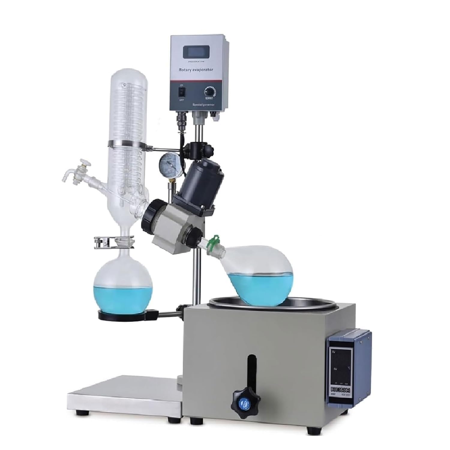 Laboratoryjny parownik obrotowy, cyfrowe sterowanie, ogrzewanie, obrotowy przyrząd do parowania z wanną wodną, ręczny podnośnik, próżniowy sprzęt do destylacji, do odparowywania