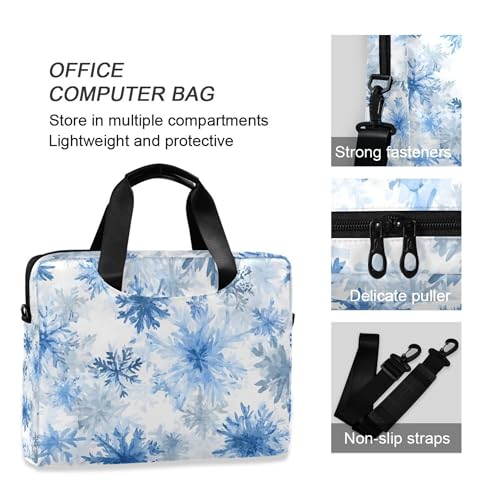Funda maletín portátil invierno ALAZA azul copos de nieve 13-15.6" miniatura 5