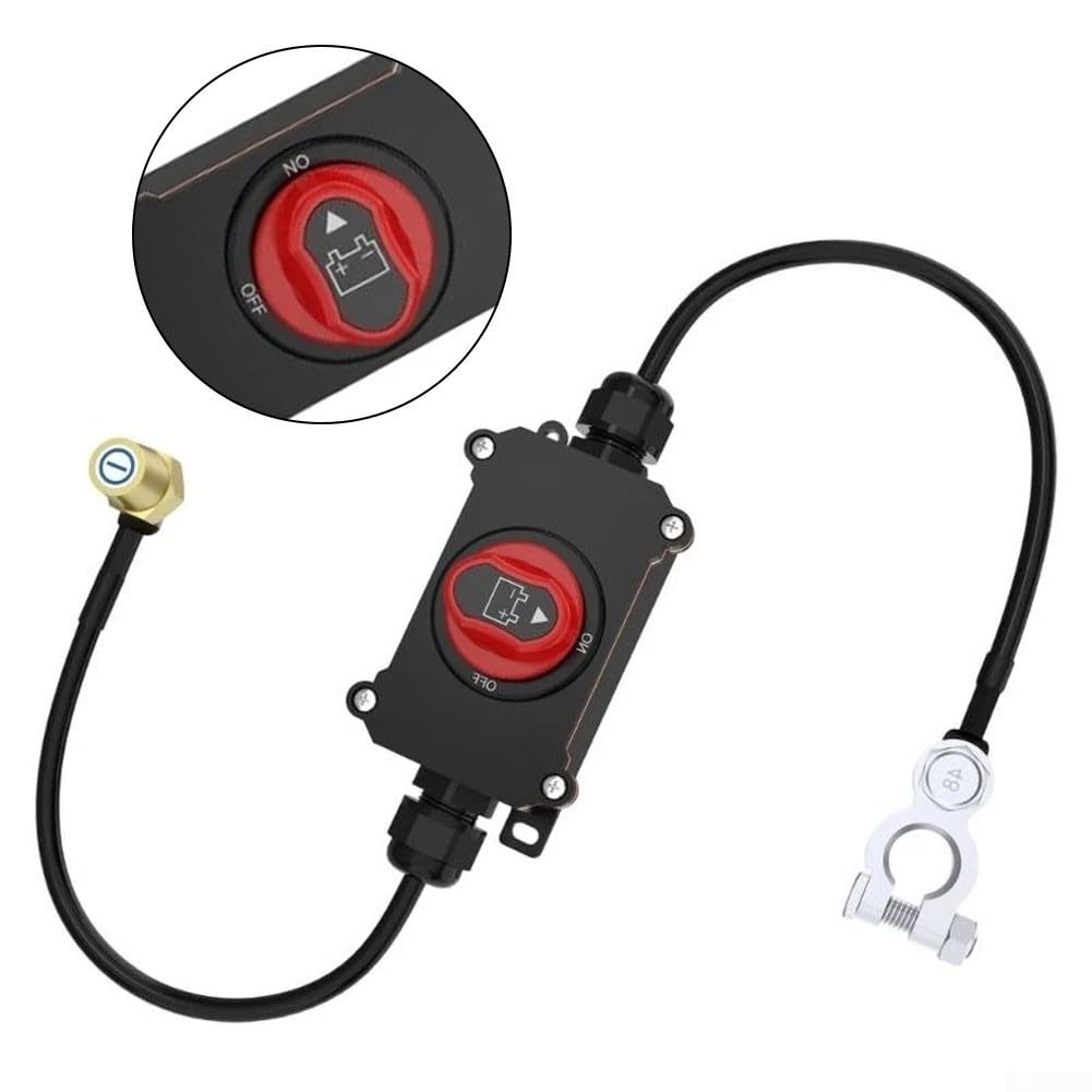 Interruptor de desconexión de batería impermeable de 12 V-24 V, aislador de energía giratorio con cables de 0.5 pies para coche, barco, RV, interruptor de apagado ABS ignífugo (A)