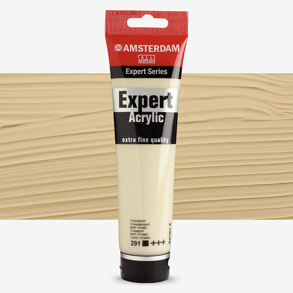Amsterdam Expert Series Acrylic Paint Tube 150 ml - Titanium Buff 291 - Heavy Body, High Pigment, Lightfast