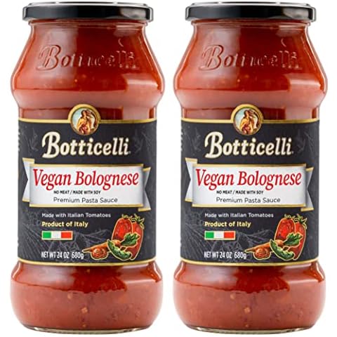 Vegan Bolognese Premium Italian Pasta Sauce by Botticelli, 24oz Jars (Pack of 2) - Product of Italy - Gluten-Free - No Added Sugar, Artificial Colors, Flavors, or Preservatives Cover