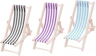 Totority 1Pc Mobiliário De Bebê Miniture Mobiliário De Casa Fingir Brinquedos Decoração De Plantas Mini Cadeira De Praia Em Miniatura Acessórios De Praia Em Miniatura Modelo De Cadeira De