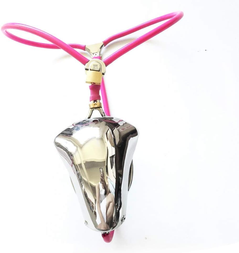 SJSHOPS Unsichtbarer Keuschheitsgürtel mit Metallcock Cage und Schloss, Strap-On Edelstahl Keuschheitsaccessoire für Erwachsene,90-100cm-A