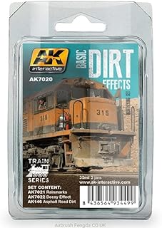 AK Trains Weathering Set AK7020 Basic Dirt Effects Weathering (3x35ml)