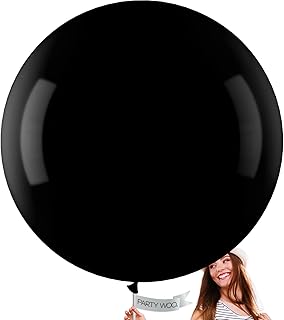 PartyWoo Black Balloons, 4 pcs 36 Inch Large Matte Black Balloons, Big Black Balloons for Balloon Garland or Arch as Party Decorations, Birthday Decorations, Retirement Party Decorations, Black-Y18