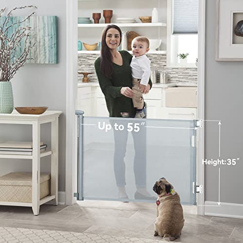 Hawthyhome Treppenschutzgitter Türschutzgitter Ausziehbar 0-140CM, Kinderschutzgitter,Schutzgitter Treppe für Babys und Haustiere Geeignet für Treppen, Türen, Terrasse (Grau-140CM