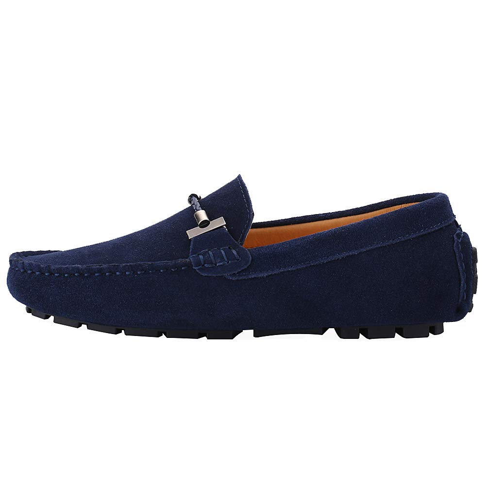 Uomo Elegante Fibbia Mocassini Comfort Scamosciato Scarpe di Guida Moda Pantofole