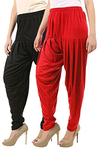 Image of Buy That Trendz Womens Patiala Pants Combo Pack of 2 Viscose Dhoti Patiyala Salwar Harem Bottoms Pants
