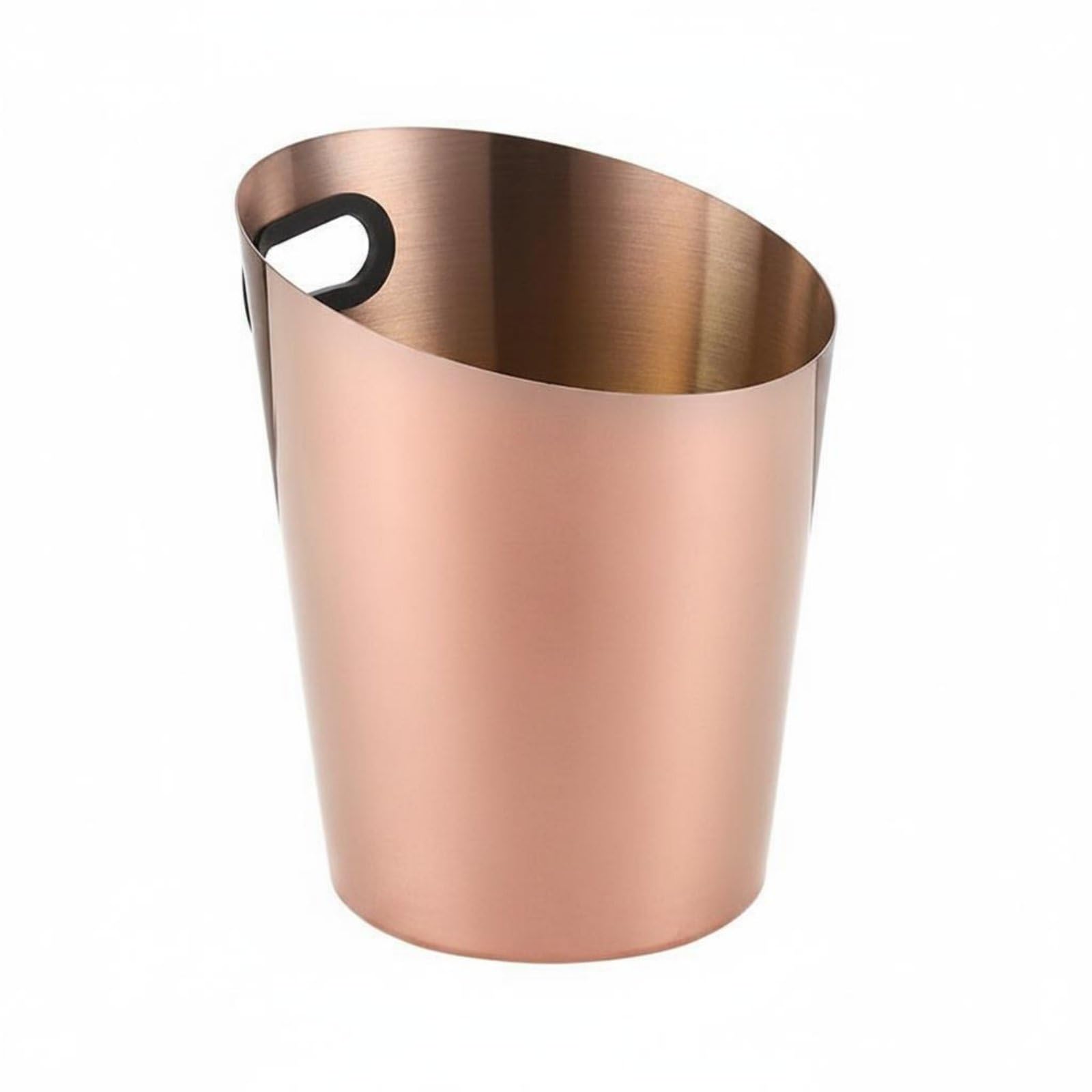 Outdoor Getränkekühler Sektkühler Eiskübel Getränkewanne Eisbehälter aus Rostbeständigem Edelstahl mit Gummiertem Griff Effiziente Kühlung für Bier, Roségold, Groß 5L