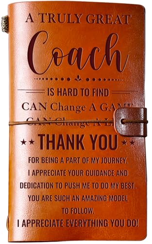 Hiipeenow Coach Appreciation Gifts for Men Women, Leather Travel Journal 140 Pages Presents...