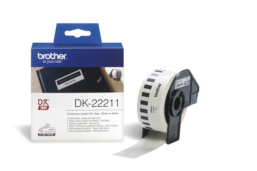 brother Endlosetikettenrolle DK-22211 weiß 29 mm x 15,24 m (BxL) für QL-550/QL-500/QL-500A/QL-500BS/QL-500BW/QL-560VP/QL-560/QL-570/QL-580N/QL-650TD/QL-700/QL-710W/QL-720NW/QL-1050/QL-1050N/QL-1060N