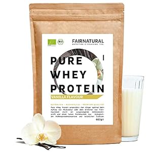 BIO Wei-eiwitpoeder Vanilla [uit Duitsland] zonder Soja – Hoogwaardige Biologische Proteïne Shakes ” Biologisch Gecertificeerd ” 600g Biologische Proteïne Poeder van Premium Wei-eiwit Poeder