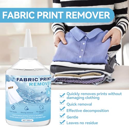 WEILAOK Removedor de Vinilo de Transferencia de Calor para Tejidos, Removedor Rápido de Letras de Vinilo, Potente Removedor de Residuos, Suave Lmpresión Ropa Eliminación Rápida Eliminación, 260ml