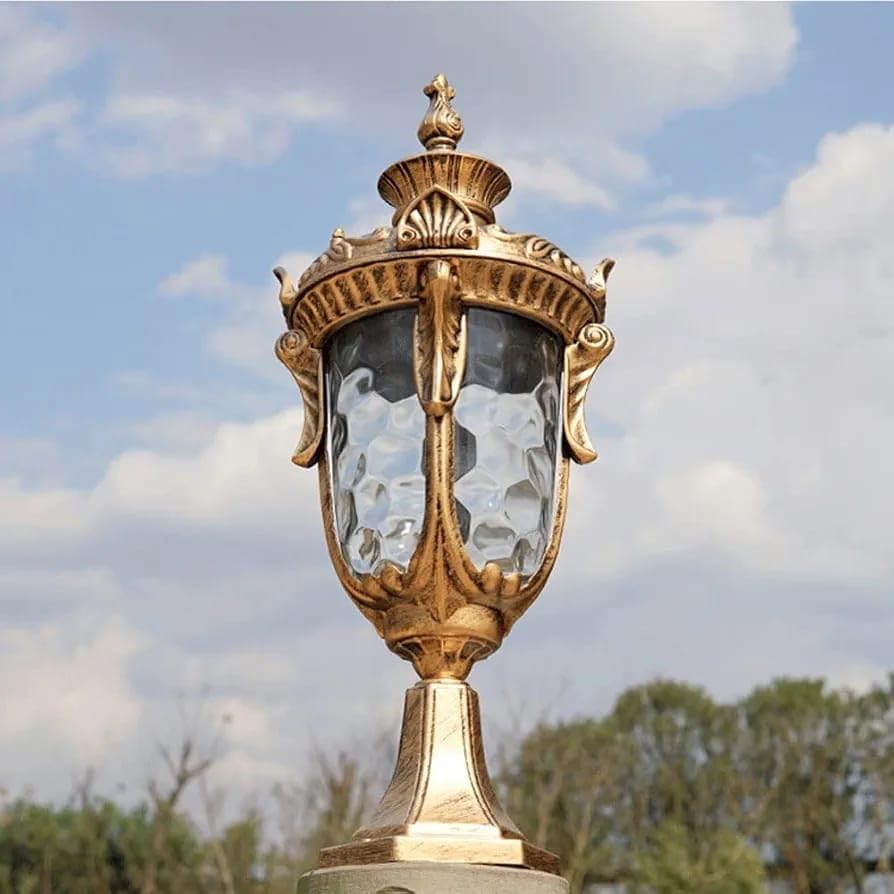 Image of Glowave Decorative Outdoor Antique Bronze Post Light Pillar Light Column Light, Waterproof Lantern Gate Post for Patio or Fench Deck, Doorway Porch Pillar Lamp - Warm White (P-6680 /S-BG)