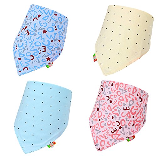 Cute Baby Bandana Drool Bibs for Boys.Personalized Scarf Bib Feeding & Teething. Fancy Baby Bibs and Burp Cloth are Water Proof, Multi Layers. 100% Cotton Bibs for Shower, Holiday, Christmas Gift.