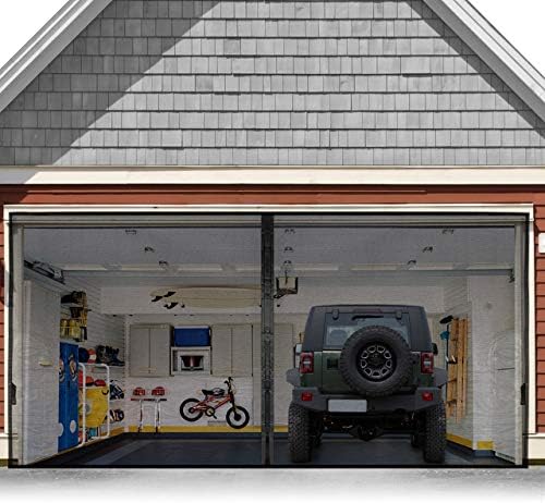 Storage Door Display screen for two Automotive 16x8FT, Magnetic Display screen Storage with Retractable Fiberglass Mesh and Heavy Responsibility Weighted Backside, Simple Meeting & Cross,Fingers Free Display screen Door w/ 44 Magnets for Storage/Patio