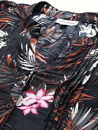 Image of One femme Women's Pleated Printed Tunic Shirt