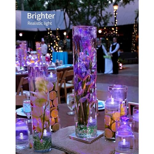 Luz LED sumergible morada 24 piezas velas sin llama 4