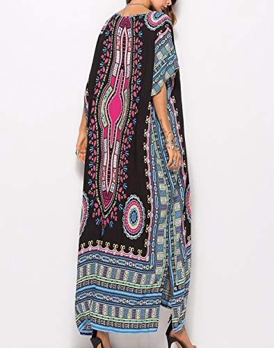 Wander Agio Saída de praia feminina conservadora estampada, Printing Black 12, tamanho �nico