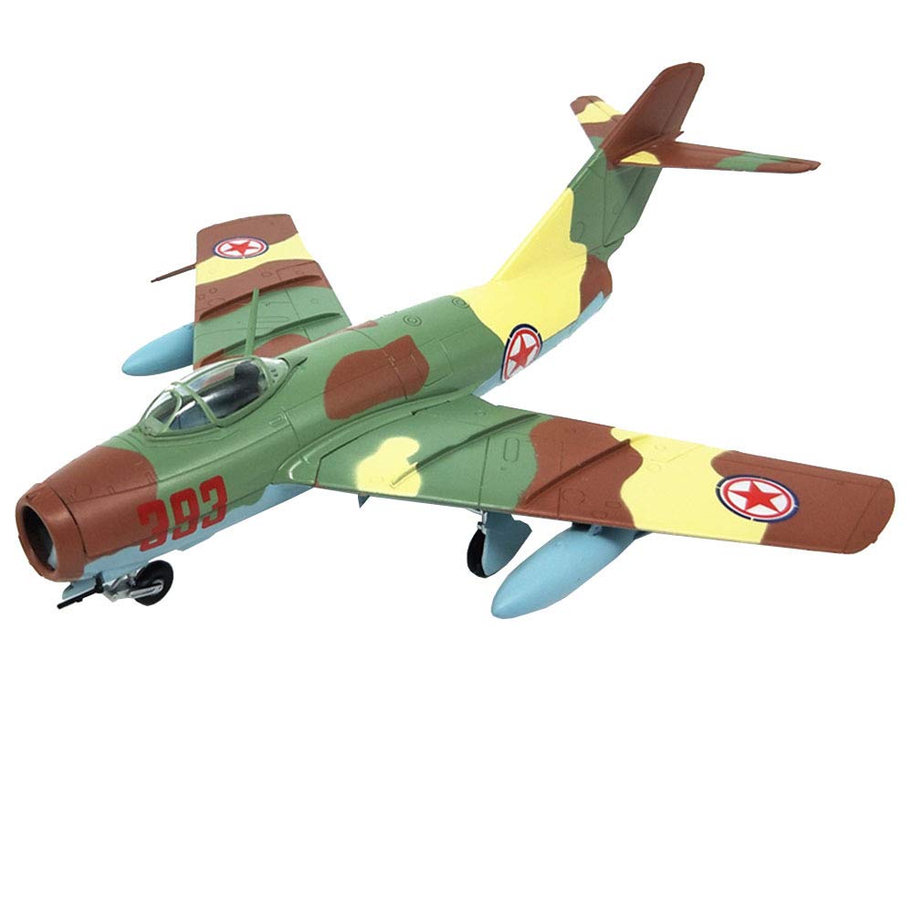 CMO Military Fighter Plastic Die Cast Model, 1/72 Scale MIG-15 Fighter Jet North Korean Air Force Model, Adult Toys And Decorations, 10.6Inch X 7.1Inch