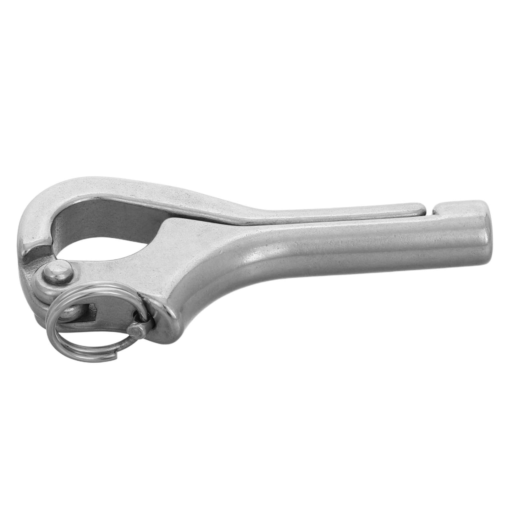 KOMBIUDA Stainless Steel Self-Locking Buckle Marine Quick Release Hook 6mm Marine Grade Hook for Boats Lifeboat Release Hook Boat Safety Essential