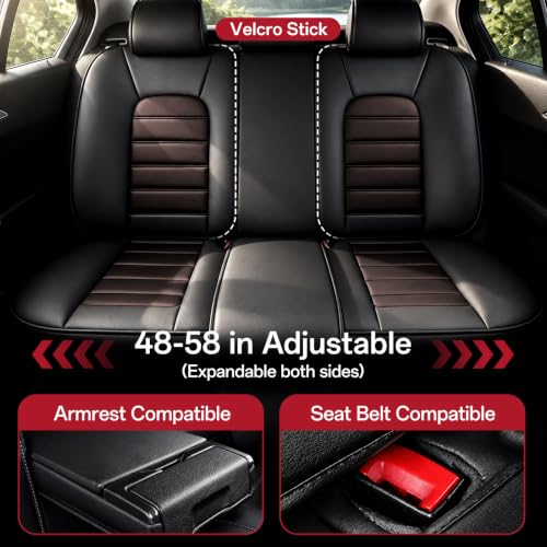 Image of Leather Deluxe Front Seat Covers for Toyota Camry 2015-2026, Black-Coffee