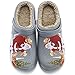 Femme Hiver Sabots Fourrées Homme Pantoufles Chaud Peluche Chaussons Maison Imperméables Chaussures de Jardin Intérieur et Extérieur,Père Noël Gris,39 EU