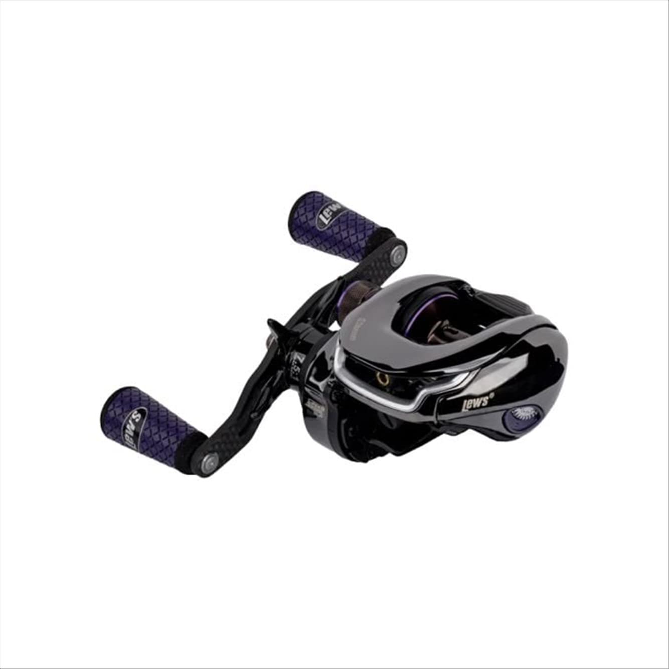 Lew'sTeam Lew's Pro-Ti Baitcast Fishing Reel, 10+1 Stainless Steel Ball Bearings, 7.5:1 Gear Ratio, Titanium Gray/Purple