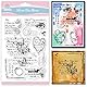GLOBLELAND Vintage Text Hintergrund Transparente Silikonstempel Wildblumen Klare Stamps Schmetterlinge Silikonstempel Für Kartengestaltung DIY Prägung Journaling