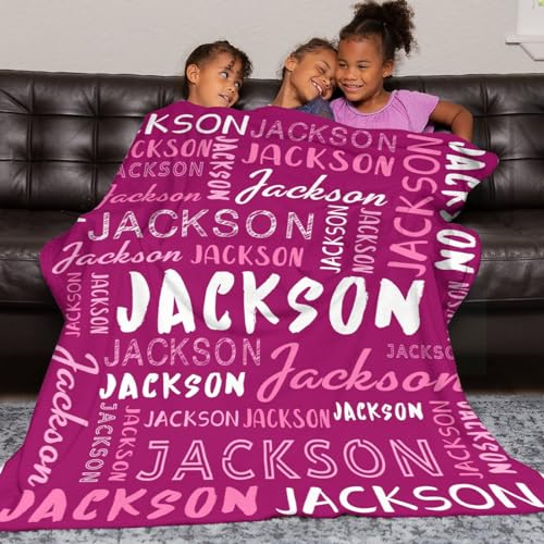 Personalized Name Blanket Customized Baby Blankets for Girls Boys Adults Monogrammed Blankets and Throws Christmas Birthday Mothers Fathers Valentines Day Gift