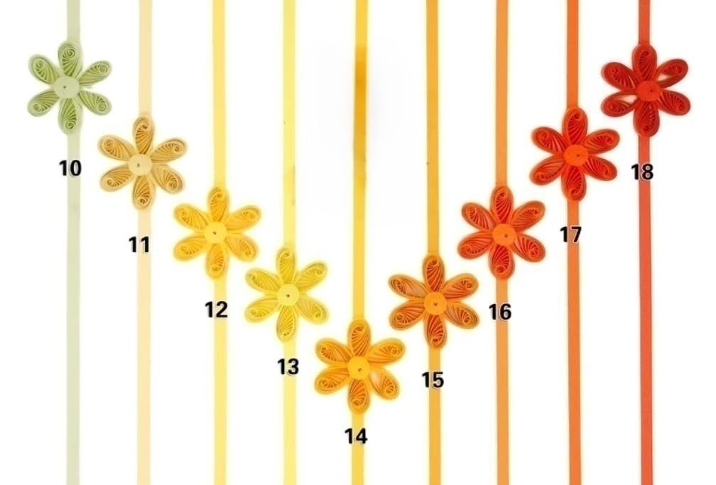 Pastel Yellow Color Tant Quilling Paper Strips 5mm Lemon Goose Yellow Quilling Strip Set Mustard Chrome Golden Honey Paper Filigree (14)