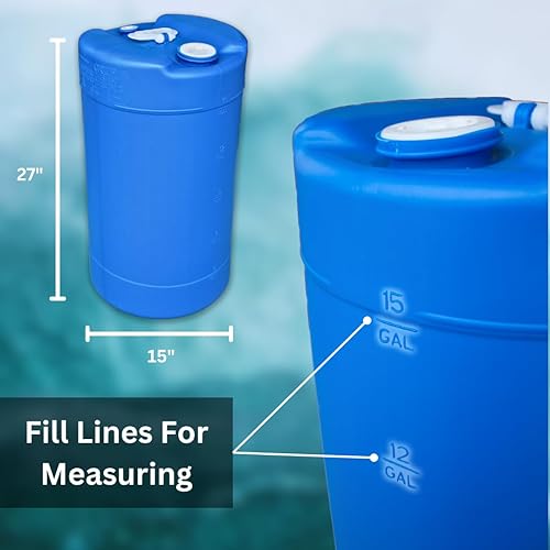 Miniatura 3 de Tanque de almacenamiento de agua de 15 galones, 1 tanque, almacenamiento de agua para emergencias, duradero, reutilizable, portátil, sin BPA,