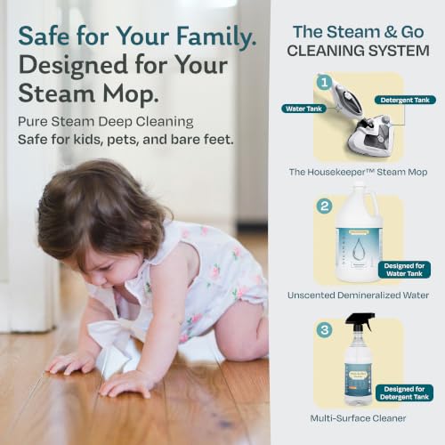 Image of Steam & Go Demineralized Water for Steam Cleaners, Unscented, 4 x 1 Gallon