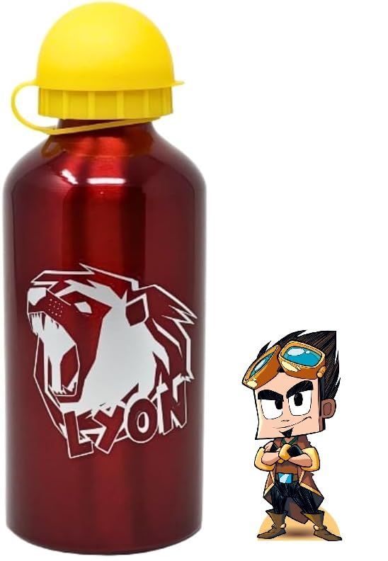 ILS I LOVE SHOPPING Borraccia Scuola Bottiglia Sport in Alluminio per Bambini 400ml con beccuccio retraibile per Lyon gamer