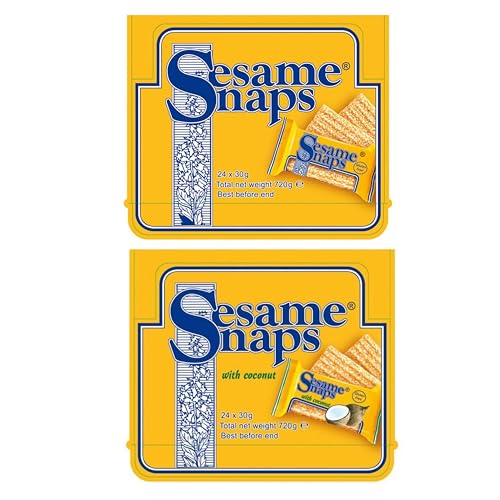 Sesame Snap Mix Pack of 2 | Sesame snap Original 24x30g & Sesame snap with Coconut 24x30g | from Serendib