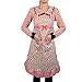 Ruilogod Kobiety Kitchen Cafe Vintage Style Gotowanie Dress przedniej kieszeni Fartuch Bib