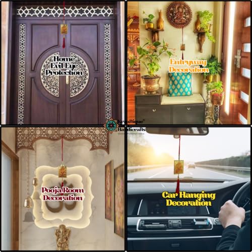 Image of Premium Gold Plated Hanging Combo Pack (Set of 2) | Sita Ram Family, Panchmukhi Hanuman Locket | Divine Hanging for Good Vibes & Positivity