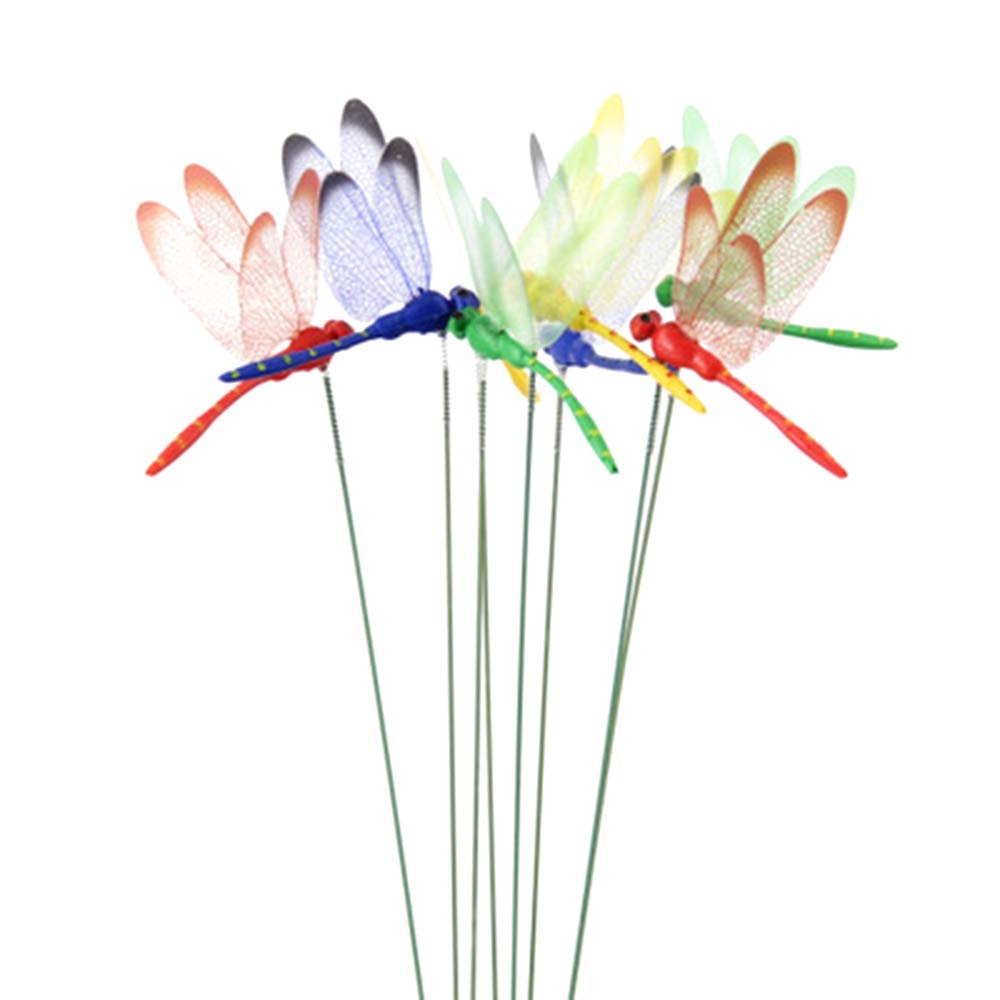 CTRLZS 12Pcs Artificial Dragonfly Butterflies Garden Decoration Outdoor Simulation Dragonfly Stakes Yard Plant Lawn Decor Stick