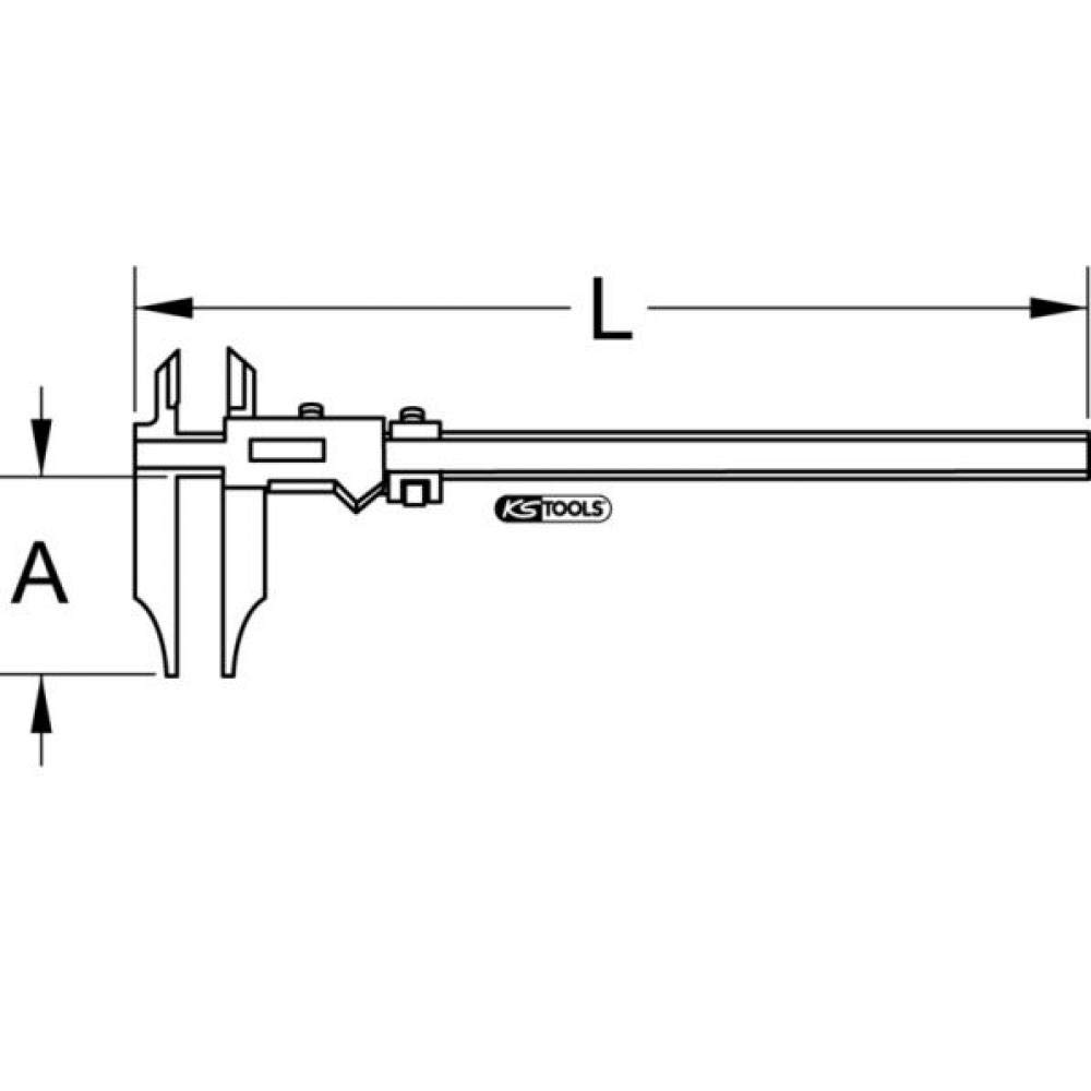 KS Tools 300.0559 Werkstatt-Messschieber ohne Spitzen digital, 0-300mm, Farbe