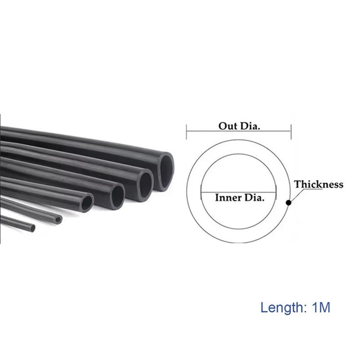 Tubo Flessibile in Silicone, Tubo in ID 1M 1-23mm for Serbatoio Carburante Pompa Aria Acquario | ID 5mm x OD 8mm
