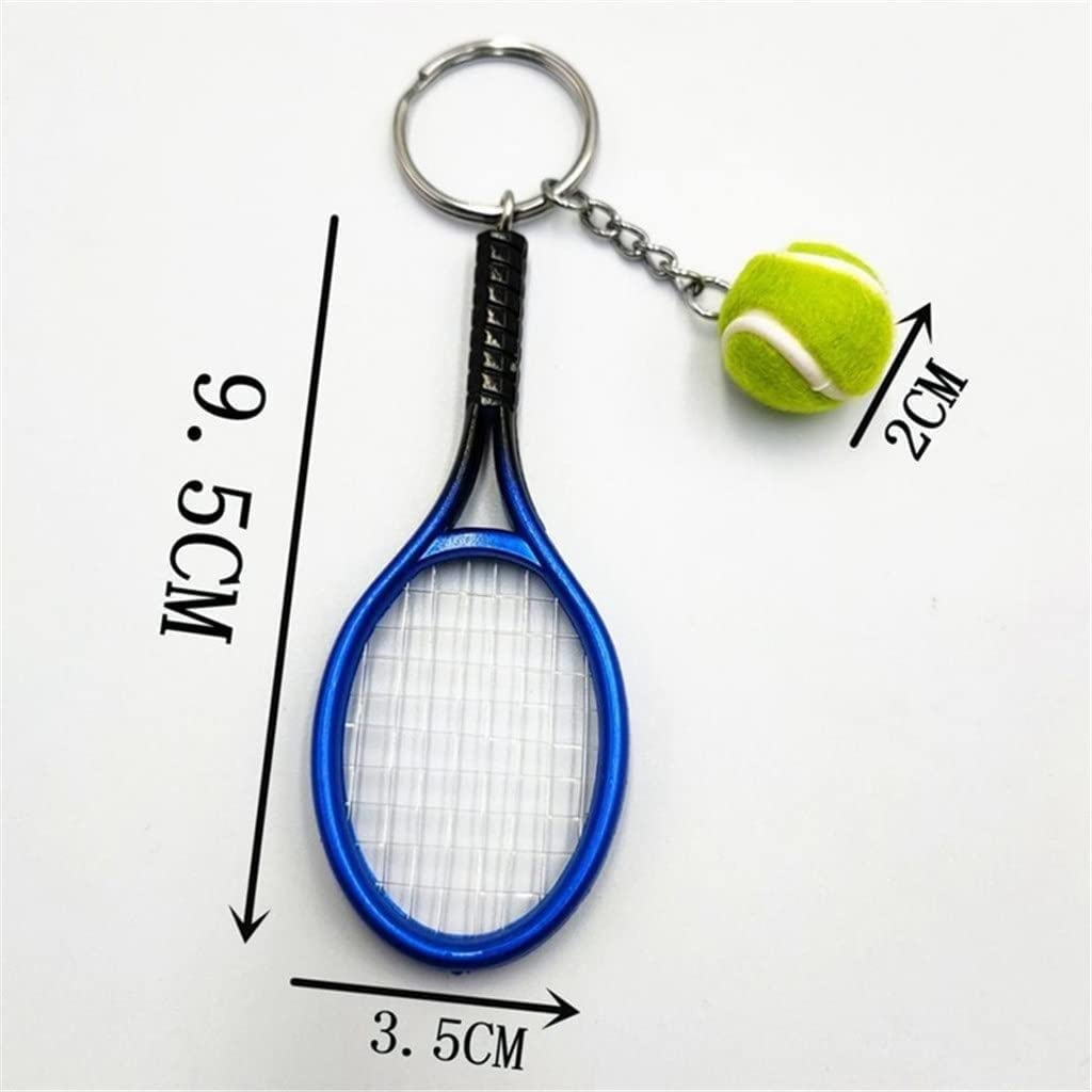 6 Pezzi Mini Racchetta da Tennis Portachiavi con Ciondolo a Forma di Palla, Accessori per la pubblicità Sportiva, Souvenir per Tifosi